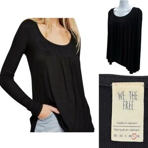 We The Free Love Valley Long Sleeve Top Black Sz. L Oversized